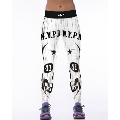 High Waist Women Yoga Pants Elastic Sport Legging Fitness Capris Skull/Letter 3D Print Quick Dry Sweatpants Running Gym Jeggings