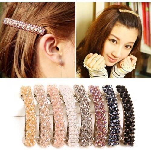 1Pcs Fashion Bling Crystal Rhinestone Hair Clips For Women Headwear Girls Hairpins Barrette Hair Accessories