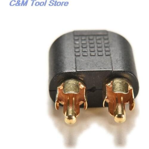 3.5mm Gold Plated Audio Stereo Jack Female To 2 RCA Male Audio Jack Connector Adapter Converter for Speaker Power Amplifier