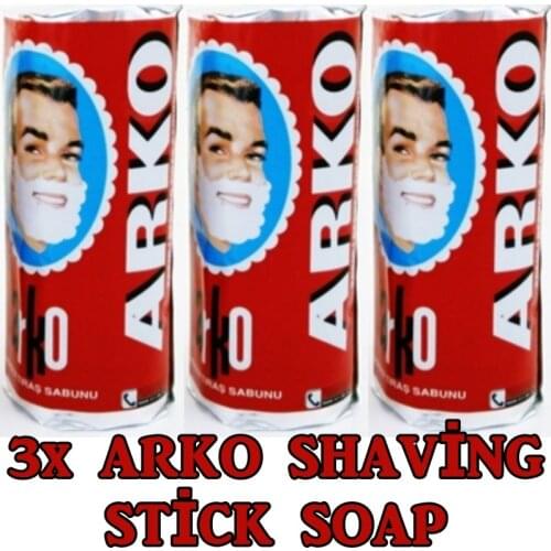 3x Arko Shaving Stick Soap 75 g
