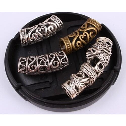 5PCS/Pack African Hair Braid Copper Tube Metal Hollow Ring Dread Bead Dreadlock Cuffs Jewelry Decoration Accessories