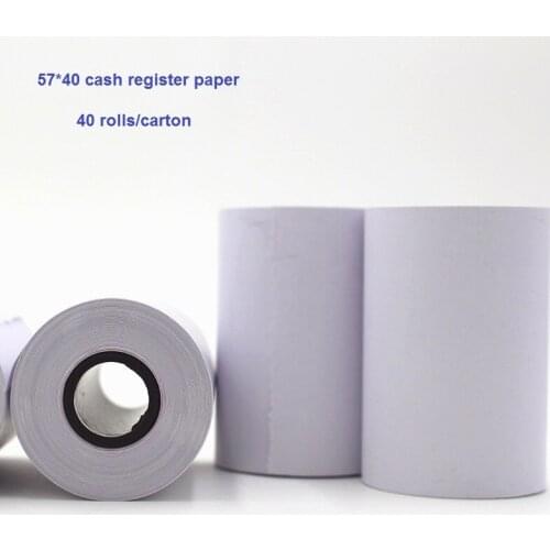 57mm*40mm(40rolls/lot) Thermal receipt paper cash register paper with hight quality for 58mm pos printer machine