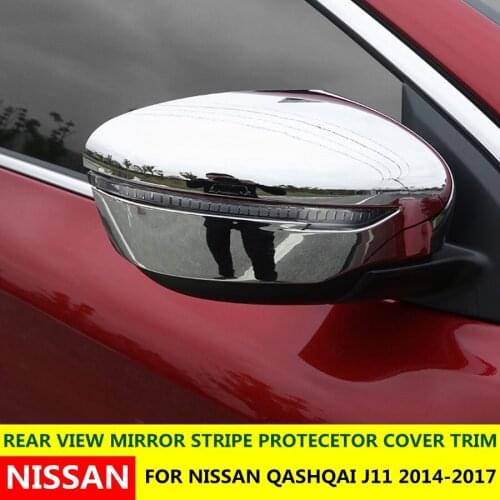 ABS Side Rearview Mirror Stripe Protector Cover Trim Molding Garnish For Nissan Qashqai J11 2014 2015 2016 2017