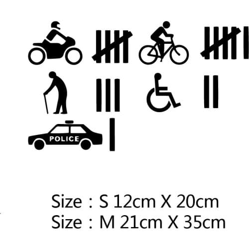 Black/white Public sign Stickers On The Car Motorcycle Car Decal Accessories 47*28cm