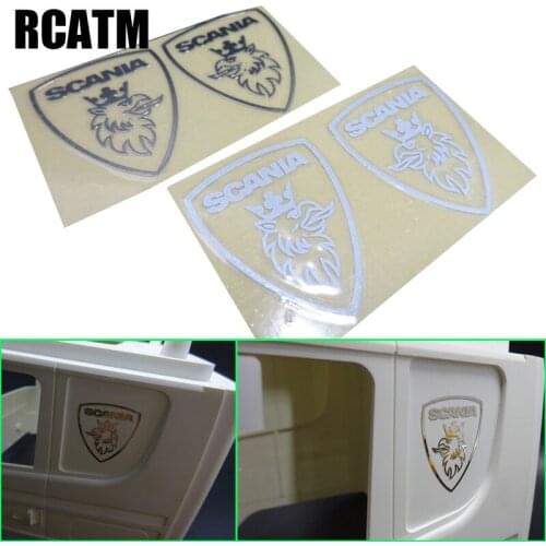 Side Rear Window Metal Sticker Decoration for 1/14 Tamiya RC Truck Trailer Tipper Scania 470 620 DIY Parts
