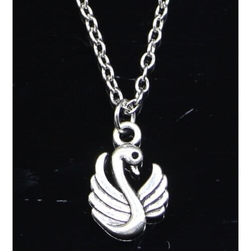20pcs New Fashion Necklace 17x12mm double sided swan Pendants Short Long Women Men Colar Gift Jewelry Choker