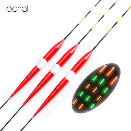 3pcs/lot Led Electronic Fishing Float Balsa Wood Night Vision Electric Float Fishing Tackle Luminous Float 1# 2# 3# No Battery