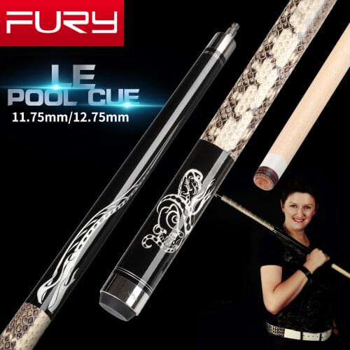 FURY LE Pool Cue 11.75/12.75mm Tiger Tip KT/HT Maple Shaft Billiard Cue Quick Joint Snakeskin Grip Carving Stick Kit With Case