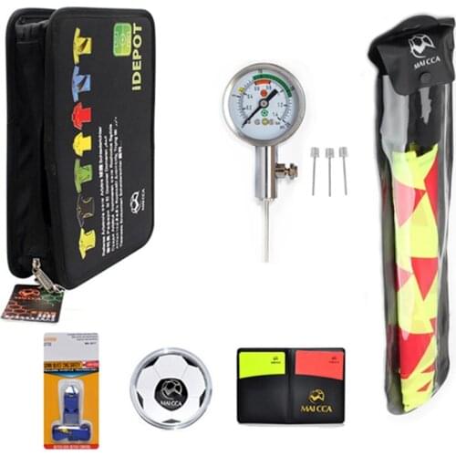 Soccer Referee Bag Coin Red yellow Cards Whistles Set Professional Football Referee Flag Kit Sports Training Equipment