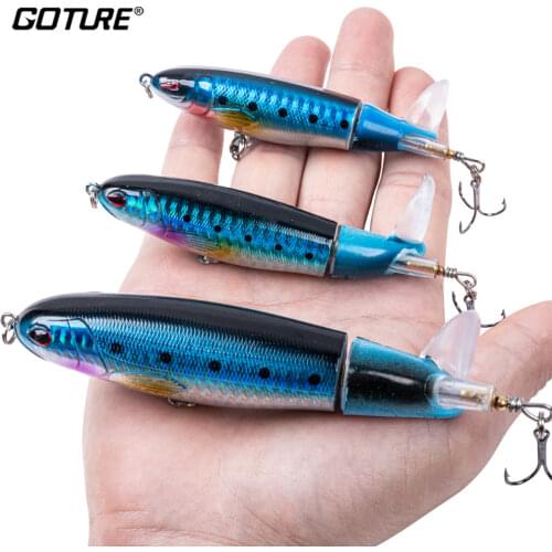 Goture Whopper Popper 10cm/14cm Topwater FIshing Lure Blowups Pike Baits Rotating Tail Fishing Tackle Crankbait Wobblers