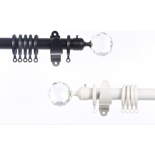 Quality good loading hand-made painting 28mm/1.125-IN Dia.X1.8mmThick high density single curtain AL rod+crystal ball finial