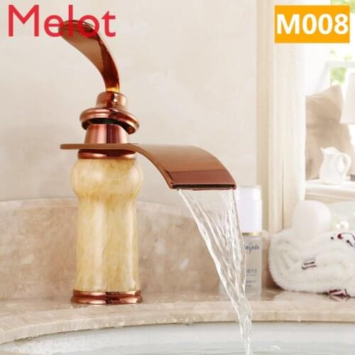 Copper Faucet Hot and Cold Wash Basin Rose Gold Undercounter Basin Faucet European Style Explosive Cloth Wash Basin Jade Faucet