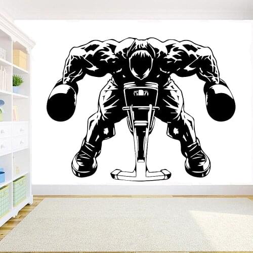 Bodybuilder Wall Decals Gym Fitness Sport Muscles Wall Sticker for Gym Decor Wallpaper Vinyl Waterproof Art Decor Mural C368