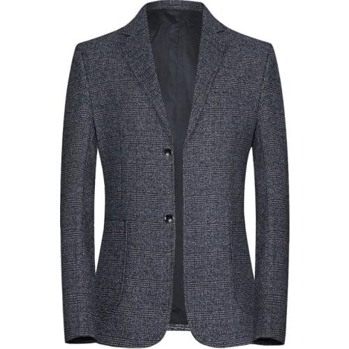 2021 New Mens Autumn Casual Hidden Plaid blazer Youth Two-Button Business Professional Tailored blazer