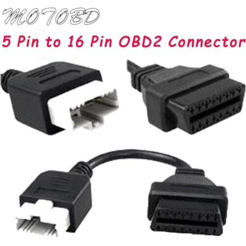 New OBD Adapter for Honda 5Pin OBD1 To OBD2 16Pin Female Diagnostic Connector for Honda 5 Pin Car Scanner OBD II Extension Cable