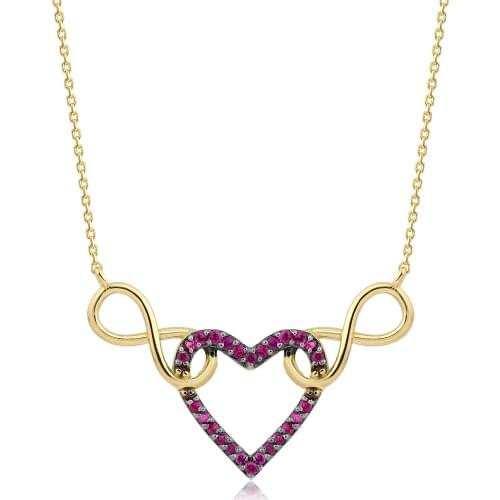 14k Gold Natural Ruby Eternal Love Necklace WPN1062YKY