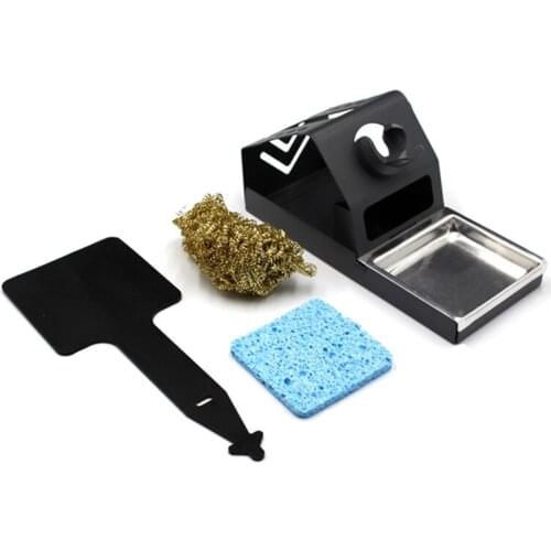 T12 Soldering Iron Station Stand Stable Welding Solder Iron Tips Holder with Insulation Pad Brass Wire Ball Tip