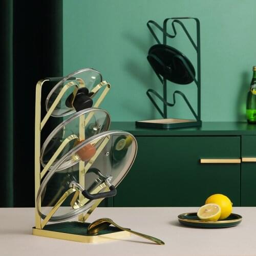 Kitchen pot cover shelf, storage shelf, table top, multi-layer shelf, modern simple style household daily necessities