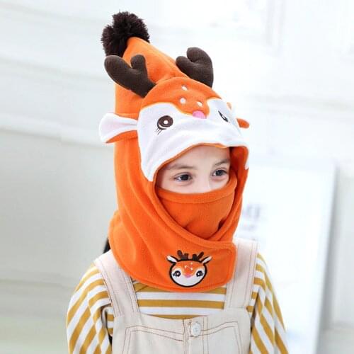 Anti-fog Hats Children Winter Beanies Velvet Thick Mask Caps Kids Beanie Hat Hats Boys Girls Warm Neck Mask One Piece Hat