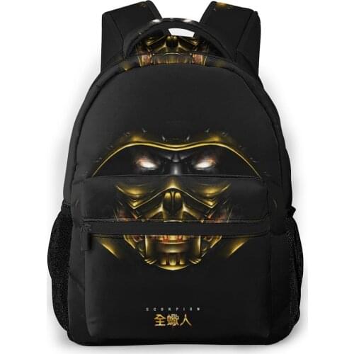 Scorpion Mortal Kombat Dark Minimal Backpack for Girls Boys Travel RucksackBackpacks for Teenage school bag
