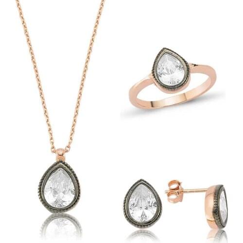 Silverlina Silver Diamond Model Drop Women 'S Set