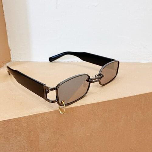 Ins Popular Fashion Small Rectangle Women Luxury Sunglasses Brand Designer Vintage Punk Men Sun Glasses Shades UV400