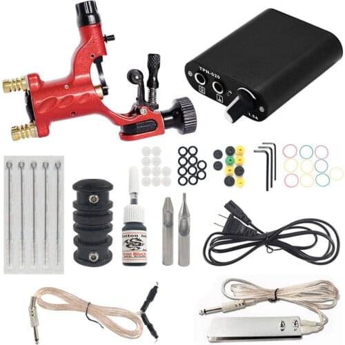 Starter Tattoo Machine Kit Set Dragonfly Rotary Tattoo Machine Tattoo Motor Gun Kits Permanent Tattoo Beginner Grip Kit