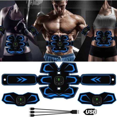 Abdominal Muscle Stimulator Trainer EMS Abs Fitness Equipment Training Gear Muscles Electrostimulator Toner Exercise At Home Gym