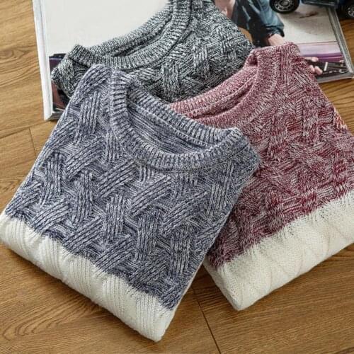 Sweater Hand-wash Soft Long Sleeve Men Autumn Round Neck Sweater for Men