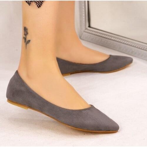 Tonar Vidi Gray Suede Ballerina Women Shoes Spring Summer New Season Casual Cool Casual Style Elegant Summer