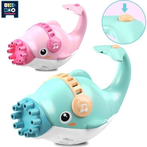 UKBOO Dolphin Automatic Soap Bubbles Blower Kids Summer Outdoor Games Child Electric Bubble Machine Children Gift Toys
