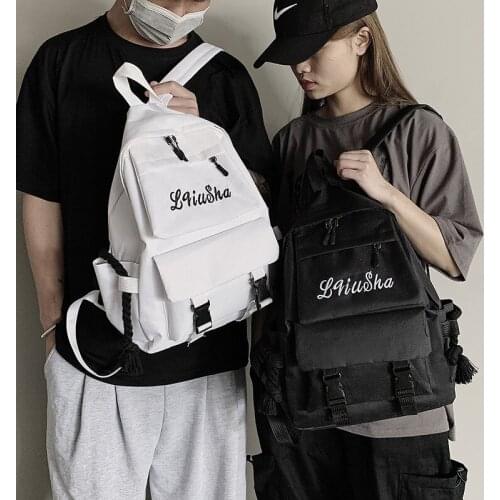 Hong Kong style street trend new Harajuku girl student schoolbag backpack casual backpack male