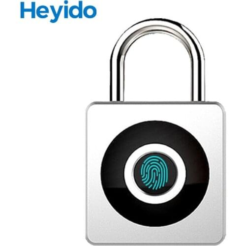 Heyido Fingerprint Lock USB Rechargeable Waterproof Smart Thumbprint Padlock Anti-theft Electric Mini Lock For Luggage Case