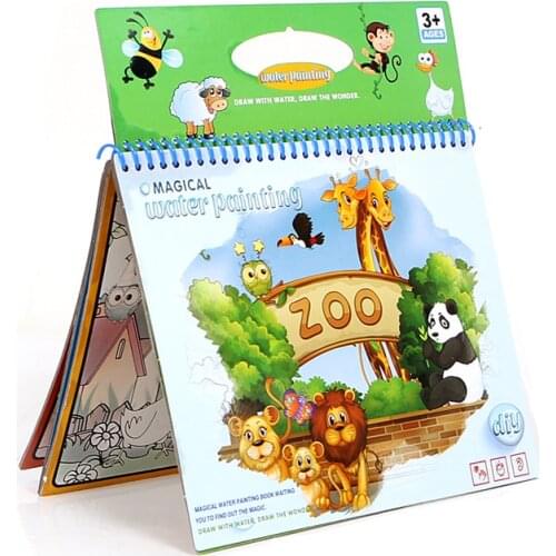 Magical water painting reuse drawing book coloring picture 5styles,early educational graffiti board for children set with pen