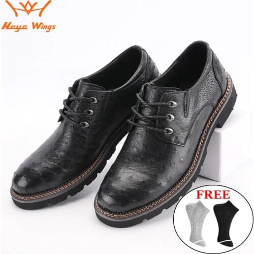 High-end Leisure Shoes for men genuine ostrich skin British style mens casual shoes