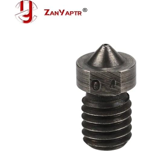 1Pcs 3D Printer Parts Hardened Steel Die Steel Nozzle J-Head Extruder For 0.4/0.6/0.8/1.0/1.2/1.5mm for 1.75mm For 3D V6 & V5