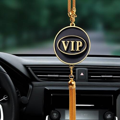 Car interior Rearview mirror VIP Emblem decoration pendant For Seat Chevrolet BMW Audi Nissan Kia Ford Toyota VW Honda Mazda