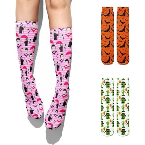 Funny Halloween Pumpkin Socks Cotton For Female men Breathable Middle Tube Summer Autumn Socks Casual High Quality Women Socks