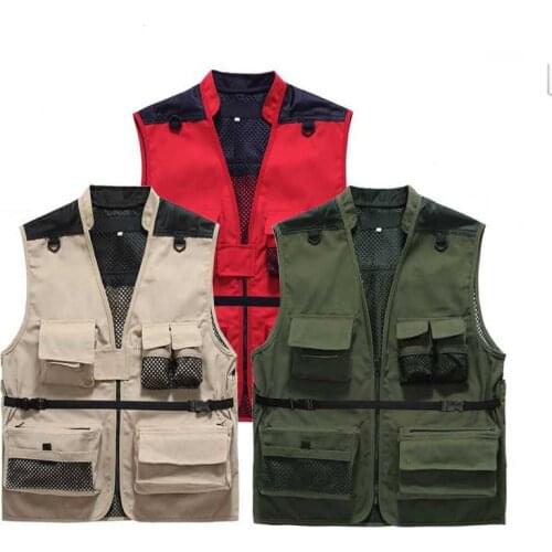 Leisure Men Casual Vest Photographer Vest with Multi Pockets Outdoor Sleeveless Jacket Loose Baggy Waistcoat Man Clothing