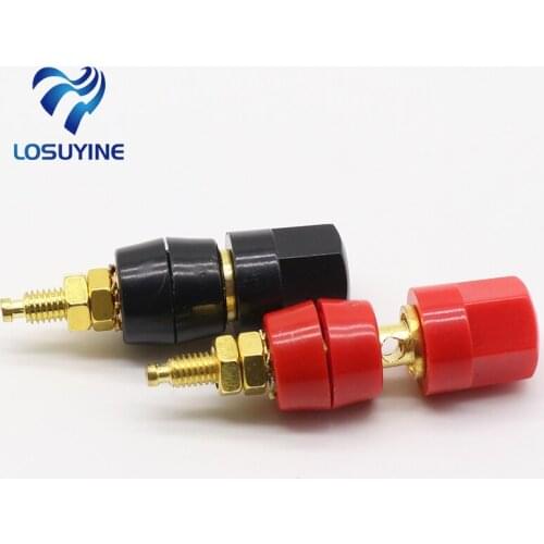 1pair(black+red) Terminals Red Black Connector Amplifier Terminal Binding Post Banana Speaker Plug Jack