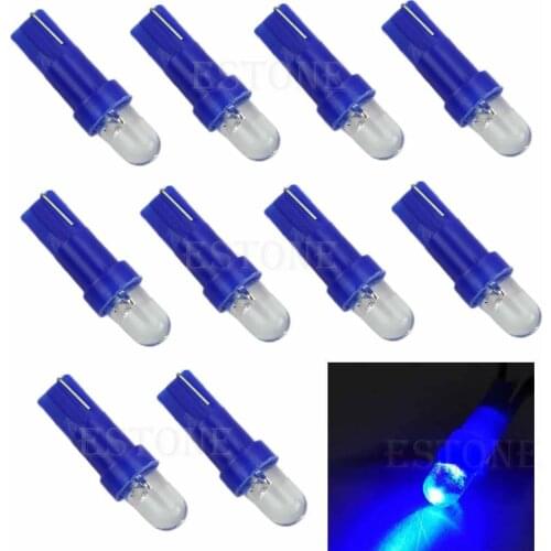 New 10Pcs T5 12V LED Blue Car Wedge Dashboard DASH Gauge Light Lamp Bulb