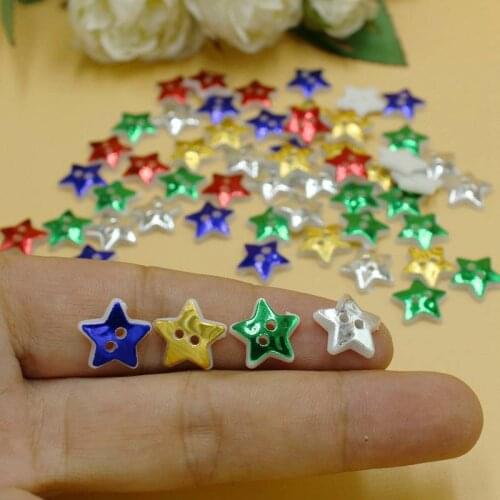 100pcs/lot Christmas star Buttons Kids Accessories Sewing Buttons For Craft supplies Crafts Sewing Scrapbooking DIY