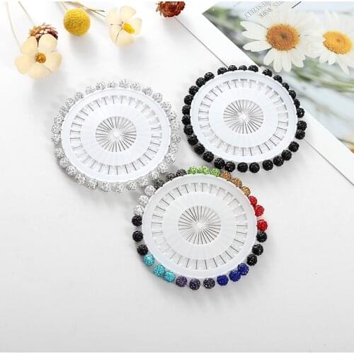 30 Pcs/Lot Crystal Rhinestone Clip Scarf Pin Collar Button Accessories Lady Muslim Shawl Women For Anniversary Jewelry Wholesale