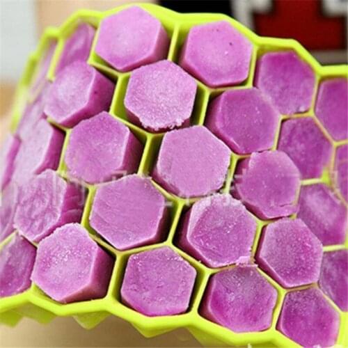 37 Ice Cubes Honeycombice Cream Mold Form Pops Mould Popsicle Molds Yogurt Ice Box Fridge Treats Freezer Ice Cream Tools
