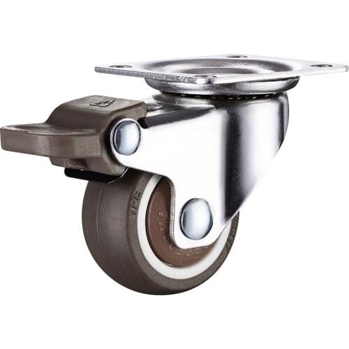 4 Pcs 1.5 inch TPE 8*20mm ultra quiet rubber wheel brake cabinet furniture casters brake wheel with screw