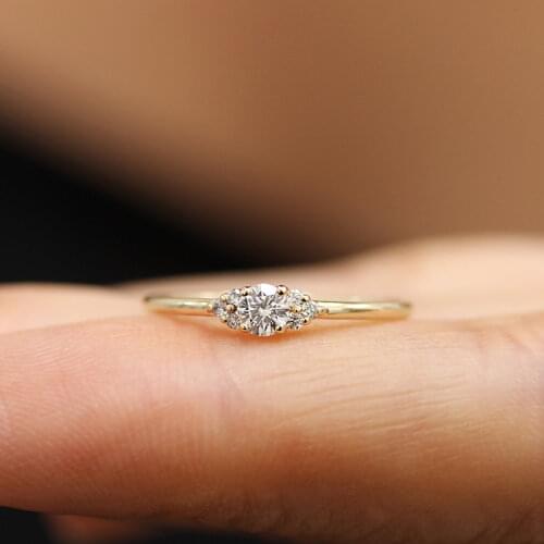 925anillos Silver Elegant Lady Girl Ring Set Rhinestone 4K Gold Goddess Simple Ring Wholesale Diamond Rings For Women