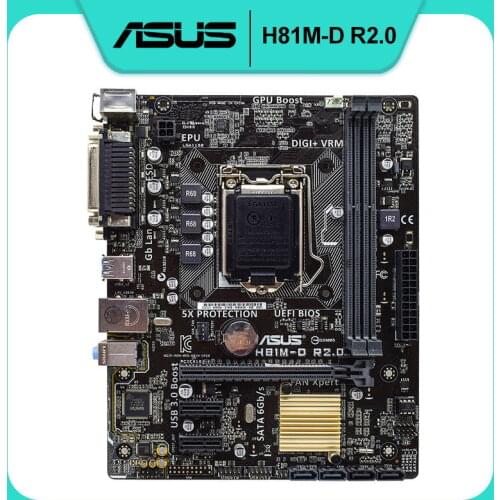 ASUS H81M-D R2.0 original motherboard DDR3 LGA 1150 mSATA USB2.0 USB3.0 for I3 I5 I7 16GB H81 Desktop motherborad