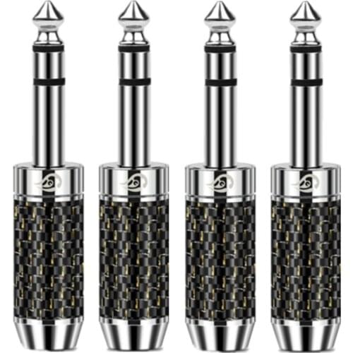 5pcs DIY Audio Jacks 6.3mm Plug 3 Pole Stereo Headphone Jack Adapter Rhodium Plating Copper 6.35mm Earphone Connector Hifi Plugs