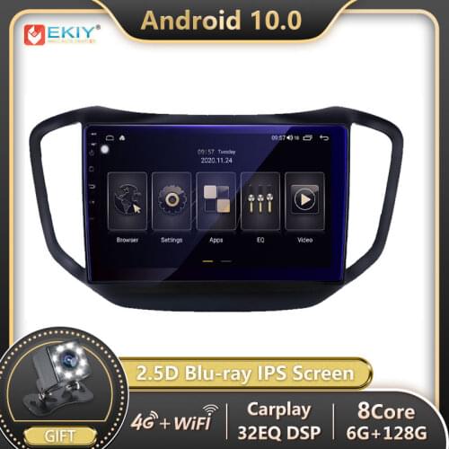 EKIY 10.1" IPS Android 9.0 AutoStereo Radio For Chery Tiggo 5 2014 2015 2016 2017 2Din DVD Multimedia Videp Player Tape Recorder