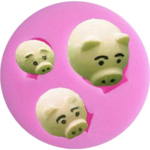 Free Shipping Three Cute Little Cartoon Pig Fondant Cake Molds Chocolate Mold for The Kitchen Baking Decoration A1098